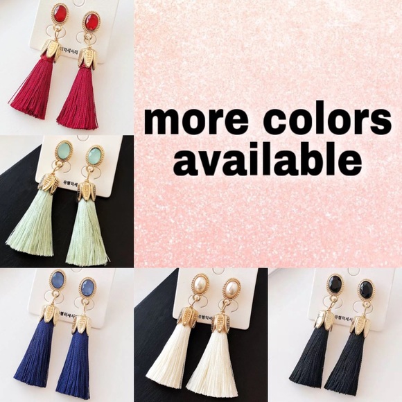 ⚜️[𝟯/$𝟭𝟴]⚜️Red Tassel Crystal Gold Earrings NEW - Picture 6 of 8